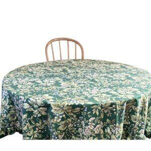 Laura Ashley Bramble Berry Green 58" Round Tablecloth Vintage Cottagecore